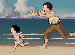 宫崎骏 沙滩 奔跑 父子