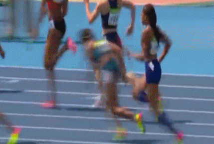 奥运会 里约奥运会 田径 女子 4*100接力 美国 掉棒 赛场瞬间 4×100接力