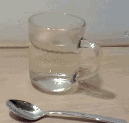物理 杯子 勺子 水