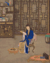 火盆 室内 书架 蓝色
