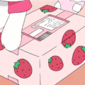 卡通 纸壳 接封条 草莓