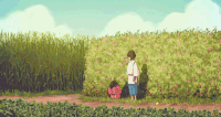 女孩 埋头 美景 蝴蝶