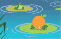 橙子 青蛙 主题  水果