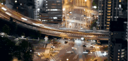 城市 夜晚 日本 灯光 移轴摄影 车流 迷你东京