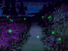 风景 萤火虫 黑夜 动漫