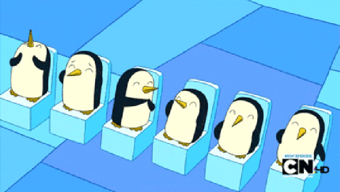 企鹅 卡通 鼓掌
