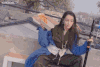 迪丽热巴 披萨 发呆 杯具