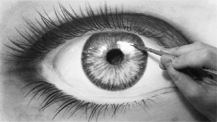 眼睛 睫毛 绘画 画笔