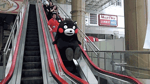 熊本熊 会玩 扶梯