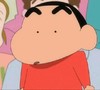 蜡笔小新 小眼睛 挑眉毛 红衣服 惊讶