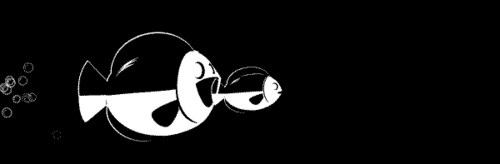 大鱼吃小鱼 动画 循环 黑白