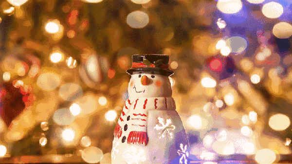 雪人 灯光 意境美 圣诞节