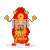 财神爷 铜板 笑容 红色 撒钱了