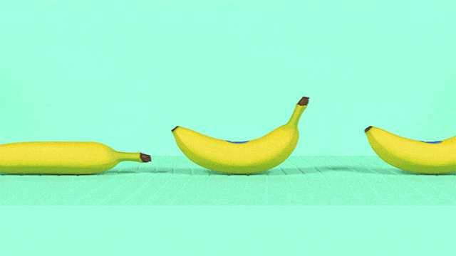 动图 香蕉 黄色 排队