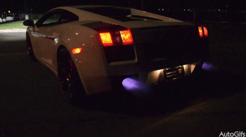兰博基尼 Lamborghini 喷火 夜晚