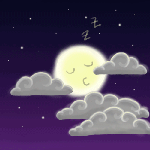 晚安gif动态图片,月亮睡觉星空动图表情包下载 - 影视