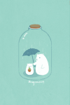 下雨 瓶子 白熊 温暖