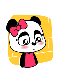卡通 熊猫 脸红 可爱