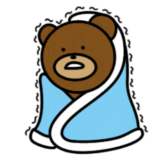 小熊 流鼻涕 感冒了 好冷