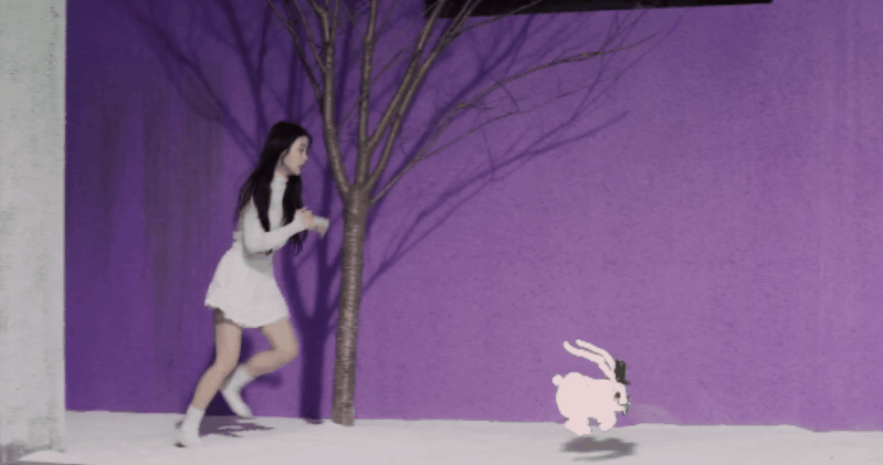 IU MV 二十三 兔子 动画 滑 跑