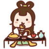 卡通 吃货 小美女 长头发