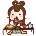 卡通 吃货 小美女 长头发