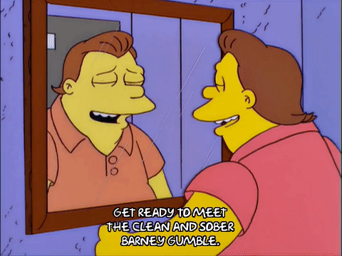 男人 照镜子 说话 走开