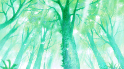 动漫 发光 唯美 意境 树木 绿色