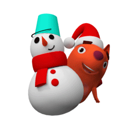 雪人 围巾 摇摆 圣诞