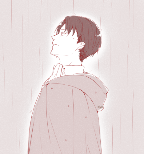 男人 卡通 下雨 淋雨