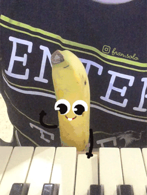 治愈系 香蕉 弹钢琴 搞怪 逗 动态