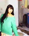 绿色 室内 美女 可爱
