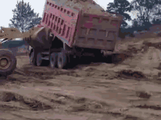 卡车 挖掘机 翻车 大树