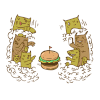 芝士汉堡 动画 卡通 食物  cheeseburger food