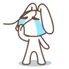 卡通 兔子 眼泪 转头
