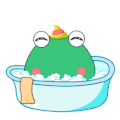 小青蛙 洗澡 开心 好萌
