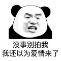 熊猫头 文字表情包 没事别拍我我还以为爱情来了 搞笑 逗 沙雕