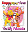维尼熊 老虎 摆手 新年快乐