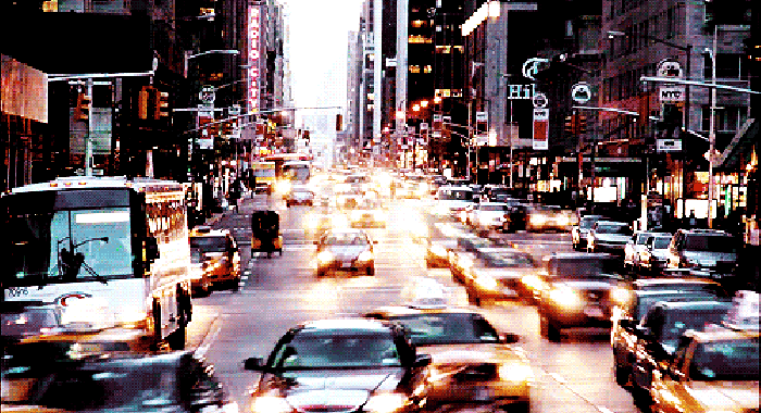 汽车 灯光 前行 城市