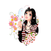 女孩 花朵 眼神 漂亮