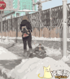 冬天   雪地里  溜娃   叫你跑