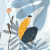 背景素材 手绘 油画 人 花