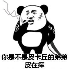 熊猫头 皮卡丘弟弟 皮在痒 抽烟 斗图 搞笑 猥琐