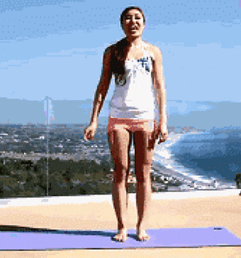 运动 瑜伽 踮脚 减肥 示范