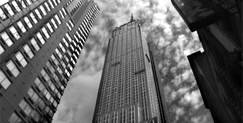 建筑 黑白 帝国大厦 高楼 白云 浮动 architecture