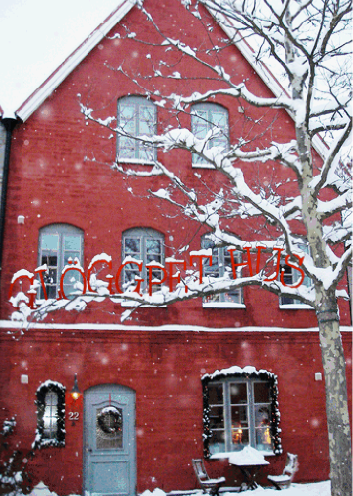 风景 房子 红色 下雪