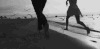 男人 女人 海边 奔跑
