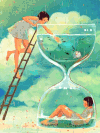 下雨 少女 可爱 梯子 科幻