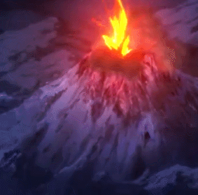 动漫 二次元 火山爆发 动画片 卡通