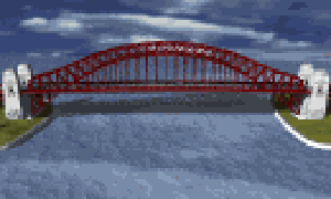 河流 桥梁 拱桥 图画